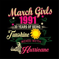 1991 30 Years Of Being Junshine Mixed Hurricane SVG PNG