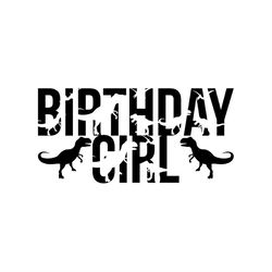 Birthday Girl Dinosaur Party SVG Silhouette