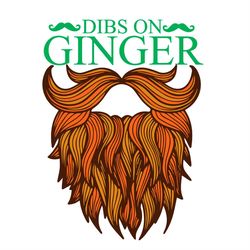 Dibs On Ginger Couple Green Mustache SVG PNG