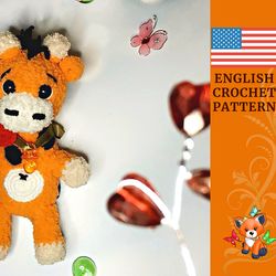 Crochet pattern giraffe \ amigurumi pattern highland giraffe \ crochet toys giraffe plush pattern in English pdf