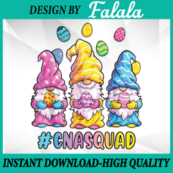 CNA Squad Happy Easter Funny Gnomes Egg Hunt Colorful Eggs Png ,Cute Easter Png, Easter Png, Digital download