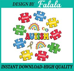 Puzzle Rainbow Autism Awareness Special Education Teacher Png, Autism Awareness png, Autis, Easter Png, Digital download