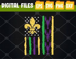 Mardi Gras Crawfish American Flag Louisianians Svg, Eps, Png, Dxf, Digital Download