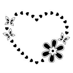 Heart Flower Shape Mothers Day Gift Silhouette SVG