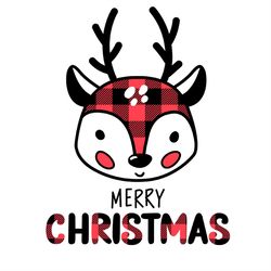 Buffalo Plaid Reindeer Merry Christmas SVG PNG