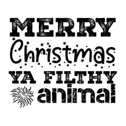Merry Christmas Ya Filthy Animal Firework Star SVG Silhouette