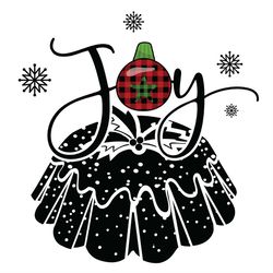 Joy Black Jelly Christmas Holly Berry Silhouette SVG