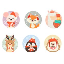 Cute Animal Merry Christmas Bundle PNG Sublimation Designs