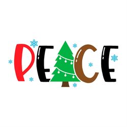 Christmas Peace Christmas Tree SVG PNG