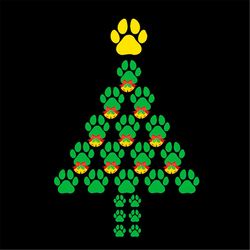 Christmas Tree By Dog Paws SVG PNG