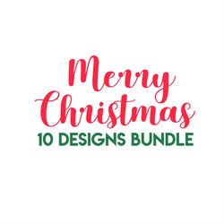 Merry Christmas 10 designs bundle SVG PNG