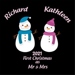 2021 First Christmas As Mr Richard And Mrs Kathleen SVG PNG