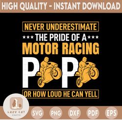 Never Underestimate the price of a motor racing Papa SVG cricut cameo silhouette cutting file design commercial use