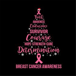 Breast Cancer Awareness Christmas Tree SVG PNG