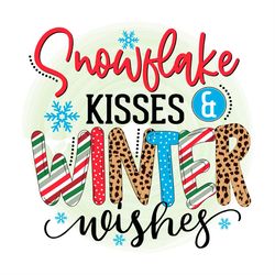 Snowflake kisses winter wishes PNG sublimation