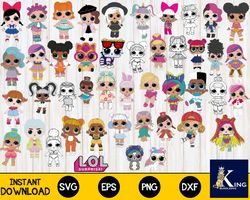 150 file Baby dolls svg eps dxf png, bundle lol dolls for Cricut, Silhouette, digital, file cut