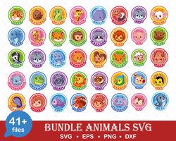Animals Cute Svg, Animal Lover Svg, Cartoon, Animals Svg Bundle, Cute Animals Png, Cute Svg -Download File
