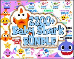 file Baby Shark bundBaby le SVG, Mega Baby Shark svg eps png, for Cricut, vector file, digital, file cut, Flash Download