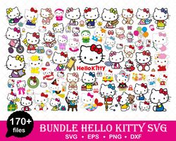 Hello Kitty Svg Bundle, Hello Kitty Svg, Kitty Svg, Cute Cat Svg, Kawaii Kitty Svg, Bundle Svg - Download File