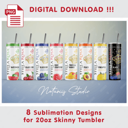 8 Inspired Stella Rosa Templates - Seamless Sublimation Patterns - 20oz SKINNY TUMBLER - Full Tumbler Wrap