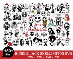 Jack Skellington Svg Bundle, Jack Skellington Svg, Halloween Svg, Cut files, Digital Vector File, Bundle Svg - Download