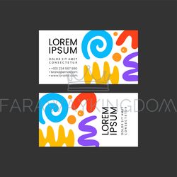 ABSTRACT VECTOR Simple Shape Business Card Template Set
