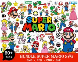 Super Mario Svg Bundle, Super Mario Svg, Mario Svg, Cartoon Clipart Files, Digital Vector File, Bundle Svg - Downlo