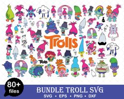 Trolls Svg Bundle, Trolls Svg, Poppy Trolls Svg, Cartoon Clipart Files, Digital Vector File, Bundle Svg - Downlad