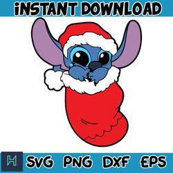 Christmas Stitch svg, Chritmas cartoon svg, Stitch Clipart, Christmas bundle svg, cricut svg files (33)
