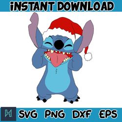 Christmas Stitch svg, Chritmas cartoon svg, Stitch Clipart, Christmas bundle svg, cricut svg files (5)