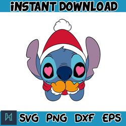 Christmas Stitch svg, Chritmas cartoon svg, Stitch Clipart, Christmas bundle svg, cricut svg files (7)