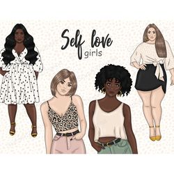 Self Love Girl Clipart | Relaxing Illustrations