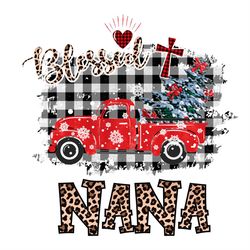 Blessed nana leopard Christmas PNG Sublimation