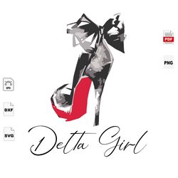 Delta Girl, High Heel SVG, Delta Girl Svg Elephant Delta Triangle Sigma Red Theta, Delta Elephant Svg, Delta Elephant De