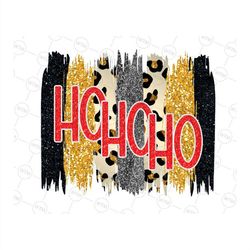 Hohoho gold glitter leopard PNG sublimation