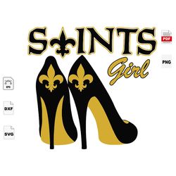 Saint Girl, Sport SVG, New Orleans Saints Football, New Orleans Saints Shirt, Football Mom, High Heel SVG, Football Love