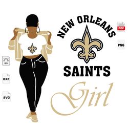 New Orleans Saints, Sport SVG, New Orleans Saints Football, Black Girl Svg,New Orleans Saints Shirt, Football Mom, Footb