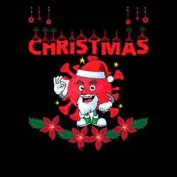 Red Corona Virus Cartoon Santa Christmas SVG PNG