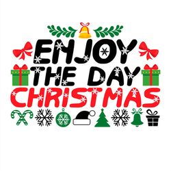 Enjoy the Day Christmas Bell Snowflake Christmas Gift SVG PNG