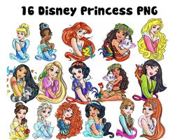 16 Disney Pricess Bundle Png, Disney Pricess Png, Pricess Png, Disney Png Digital Download File