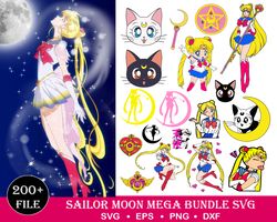 Sailor Moon Luna Eyes Svg Layered Item, SailorMoon Luna Face Clipart, Cricut, Digital Vector Cut File, Svg, Png, Dxf, Ep