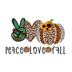Peace Love Fall PNG, Love Fall Thanksgiving Pumpkin PNG Sublimation Designs