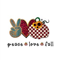 Peace Love Fall PNG, Thanksgiving Pumpkin PNG Sublimation Designs