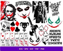 BUNDLE Joker Svg Bundle Layered Item, Joker Face Clipart, Cricut, Digital Vector Cut Files