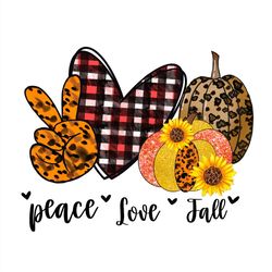 Peace Love Fall PNG, Peace Love Thanksgiving PNG Sublimation Designs