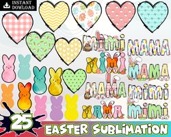 25 Easter Bundle Png, Easter Bunny Png, Mama Easter Png, Mimi Easter Png,  Happy Easter Png, Download File