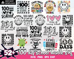 100 Day Of School Bundle Svg, 100 Day Of  School Png, 100 Day School Quote Svg, Png Dxf Eps Digital file