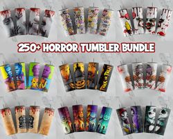 250 Horror Tumbler Bundle Png, Horror Tumbler Png, Horror Movie Tumbler Png, Halloween Tumbler Wrap Png