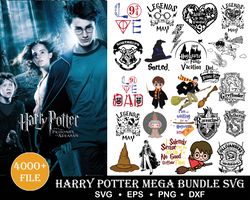 4000 Harry Potter Bundle Svg, Harry Potter Svg, Magic Wizard SVg, Hogwarts Svg, Png Dxf Eps file