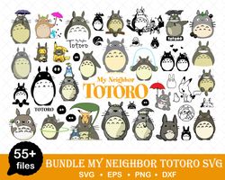 Totoro Bundle, Layered SVG, Cut Files, Cartoon Clipart Files, Instant Download